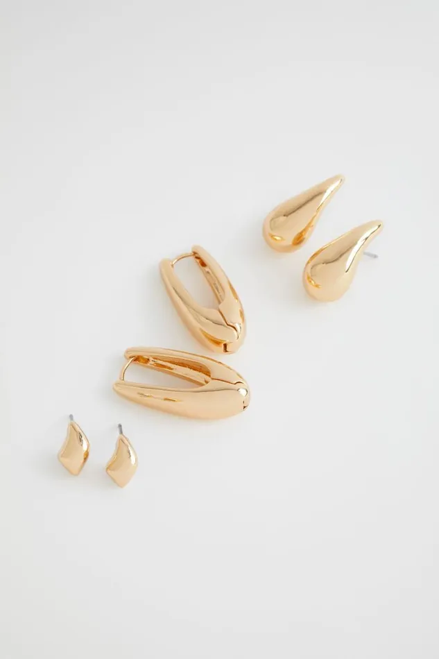 Jewellery Woman Seed Heritage Drop Earring Set Gold