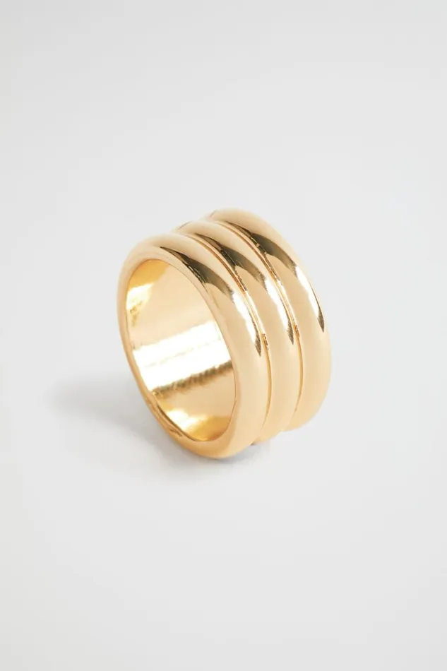 Jewellery Woman Seed Heritage Ridged Ring Gold