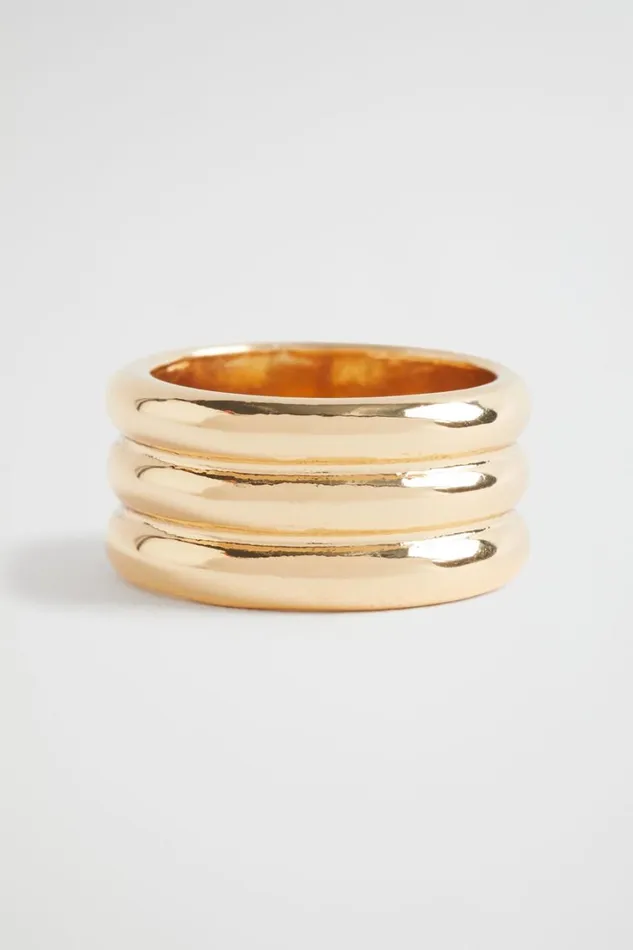 Jewellery Woman Seed Heritage Ridged Ring Gold