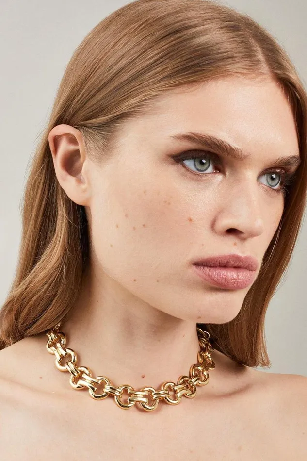 Jewellery Women Karen Millen Chain Statement Necklace Gold