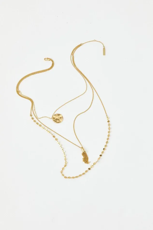 Jewellery Women Karen Millen Triple Chain Detailed Necklace Gold