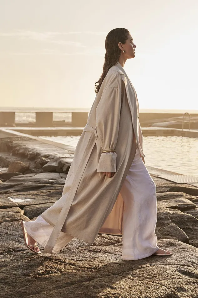 JOSEPHINA NATURAL LINEN BLEND COAT Women DISSH Coats