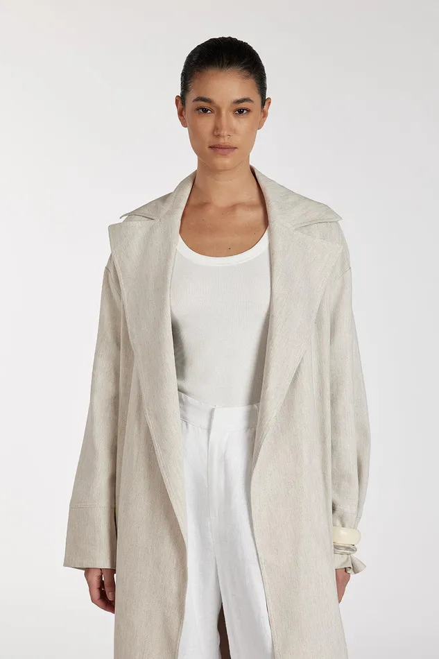 JOSEPHINA NATURAL LINEN BLEND COAT Women DISSH Coats