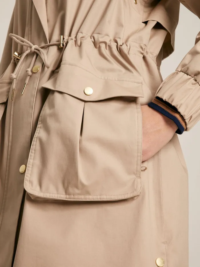 Joules Coats and Jackets Beige Waterproof Long Raincoat With Hood 8211 Women