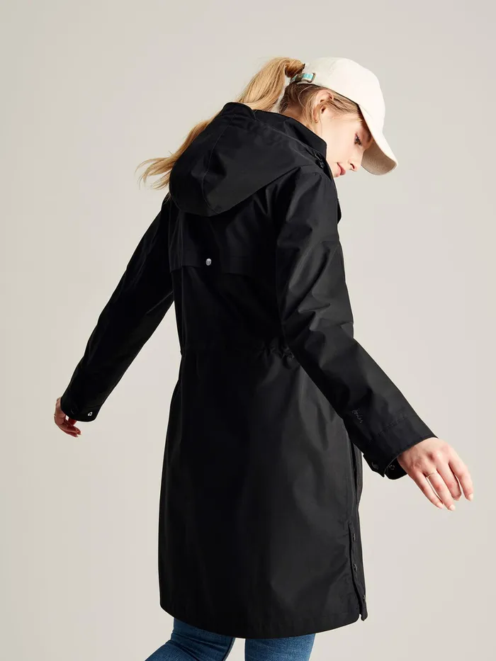 Joules Coats and Jackets Black Longline Waterproof Coat 8211 Women