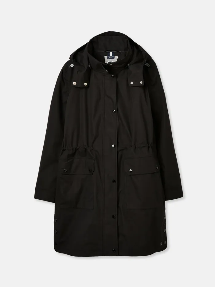 Joules Coats and Jackets Black Longline Waterproof Coat 8211 Women