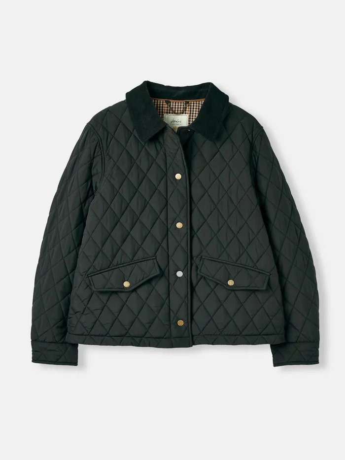 Joules Coats and Jackets Black Showerproof Diamond Quilted Jacket 8211 Women