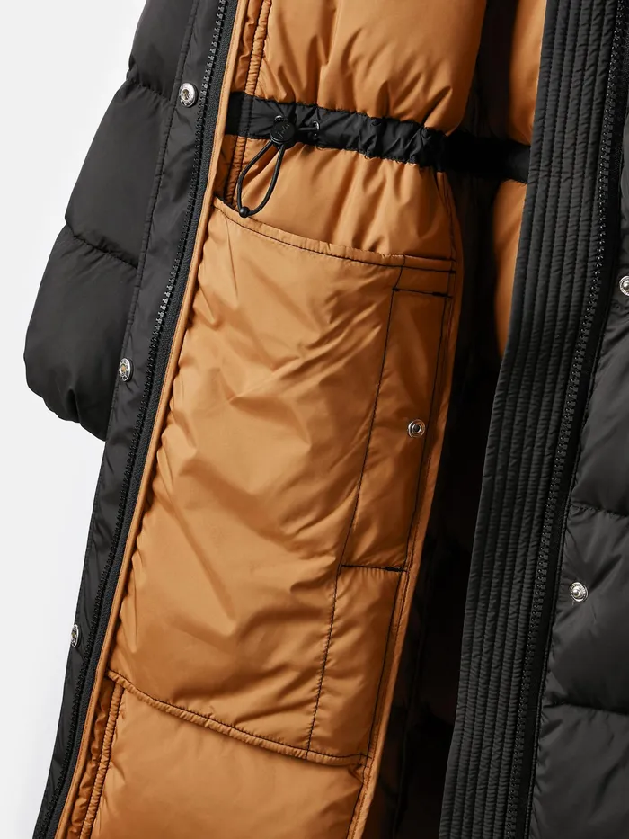 Joules Coats and Jackets Black Showerproof Down Feather Long Puffer Coat 8211 Women