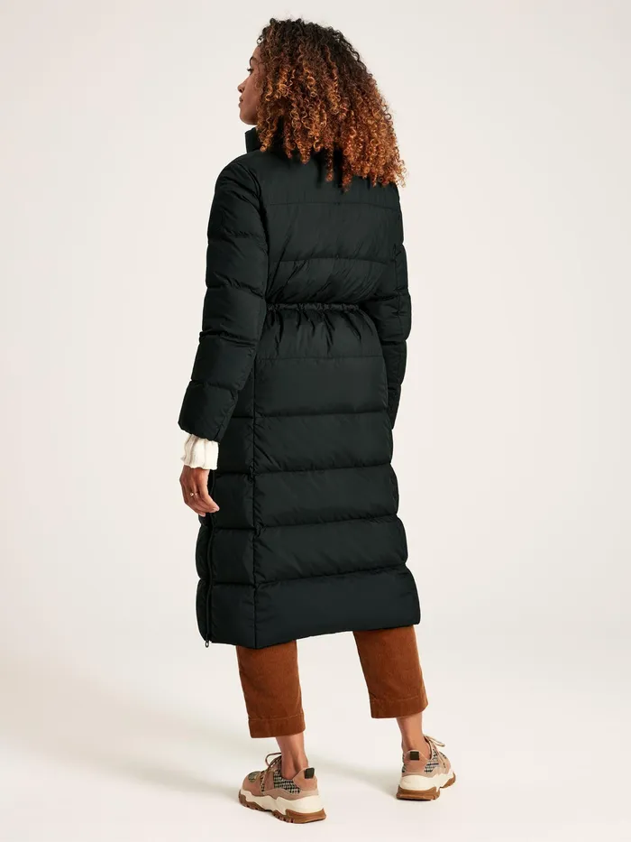Joules Coats and Jackets Black Showerproof Down Feather Long Puffer Coat 8211 Women