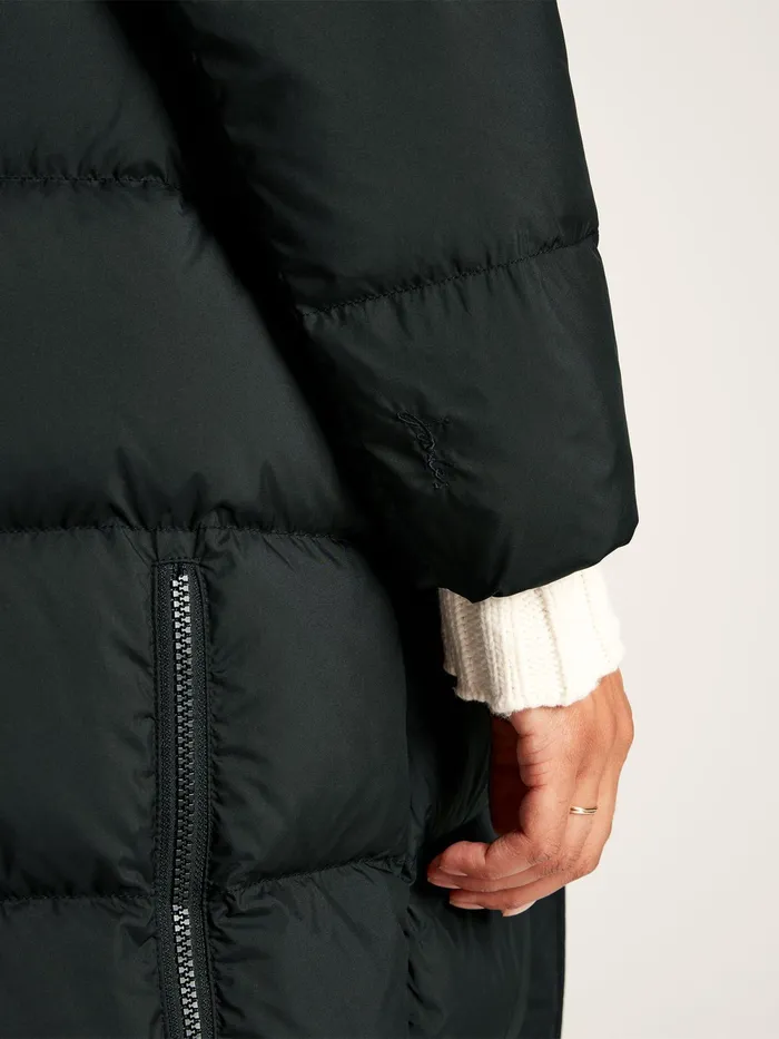 Joules Coats and Jackets Black Showerproof Down Feather Long Puffer Coat 8211 Women