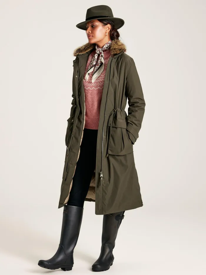 Joules Coats and Jackets Dark Green Waterproof Padded Raincoat 8211 Women