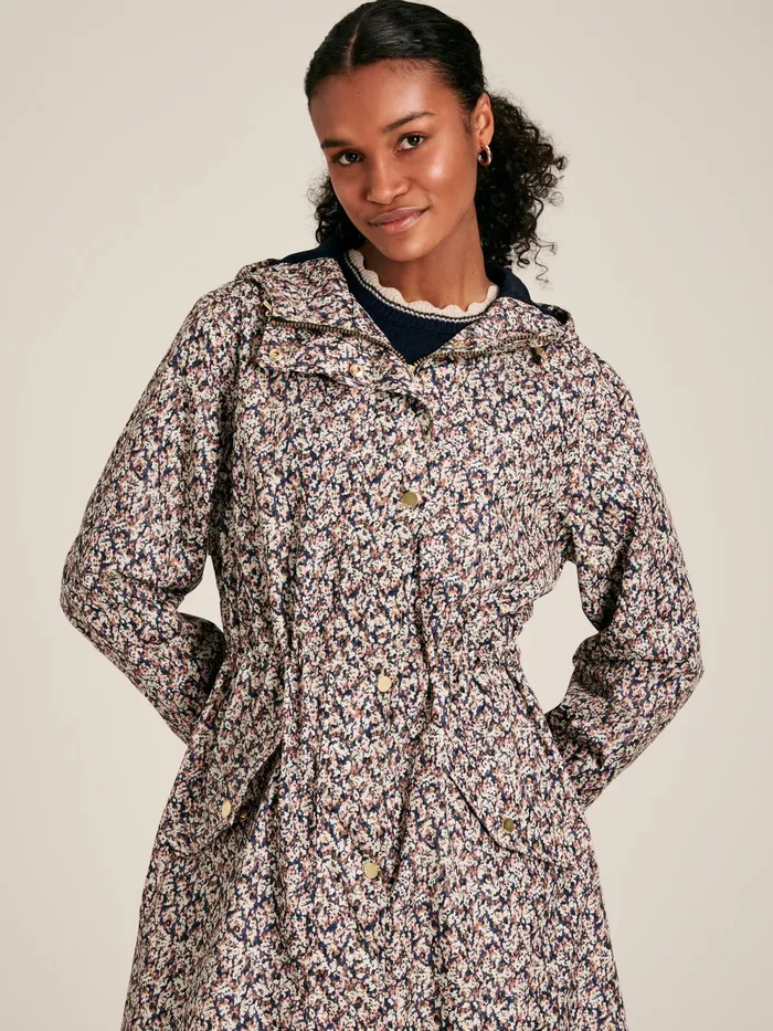 Joules Coats and Jackets Ditsy Floral Waterproof Packable Raincoat 8211 Women