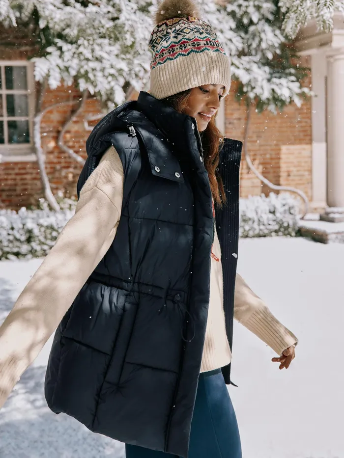 Joules Coats and Jackets Navy Showerproof Padded Gilet With Hood 8211 Women