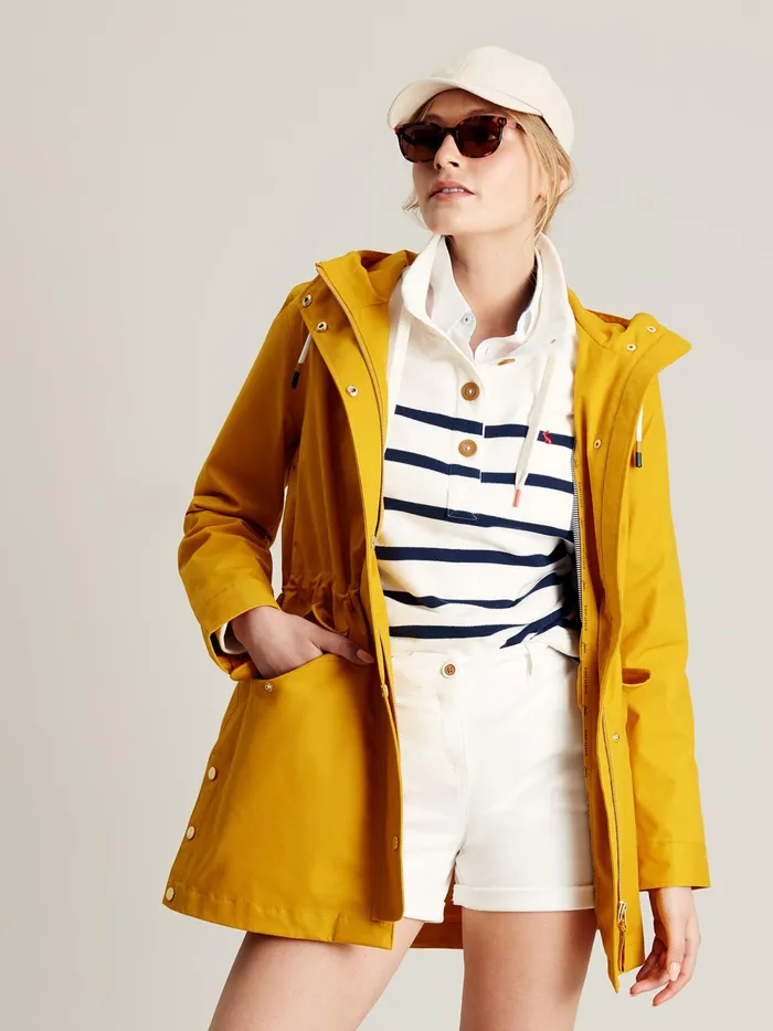 Joules Coats and Jackets Yellow Gold Waterproof Raincoat With Hood 8211 Women