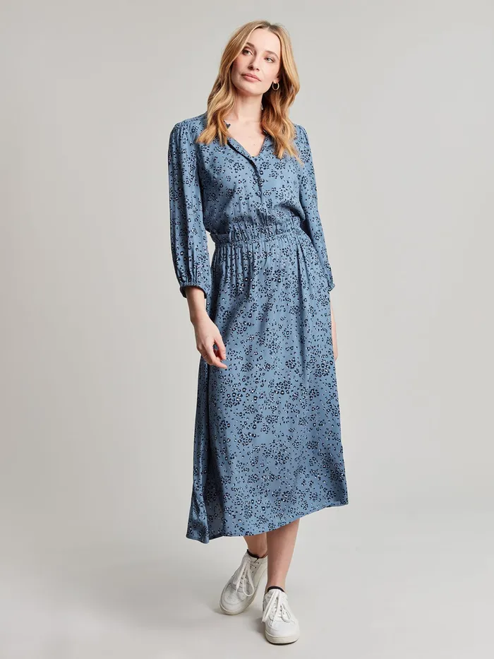 Joules Dresses Blue Josie Frill Elasticated Waist Dress 8211 Women