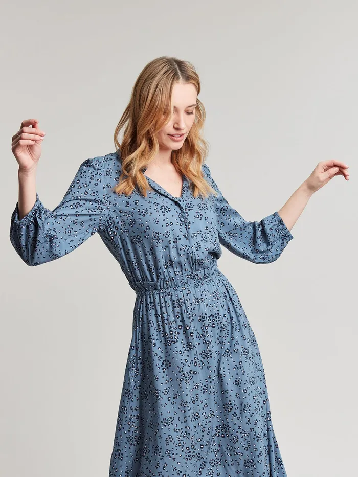Joules Dresses Blue Josie Frill Elasticated Waist Dress 8211 Women
