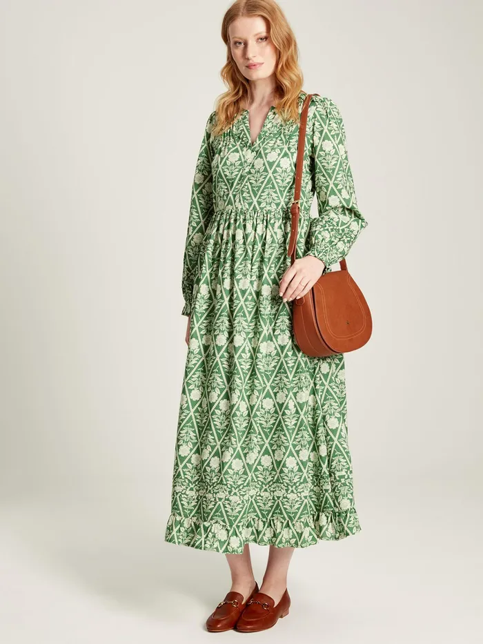 Joules Dresses Green Floral Pleated Dress 8211 Women