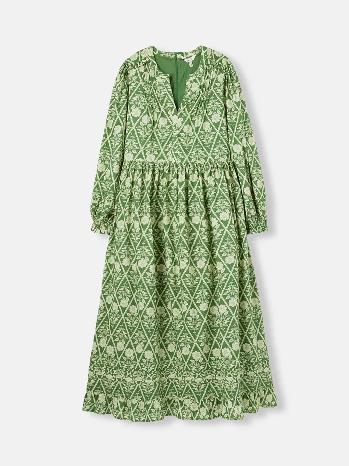 Joules Dresses Green Floral Pleated Dress 8211 Women