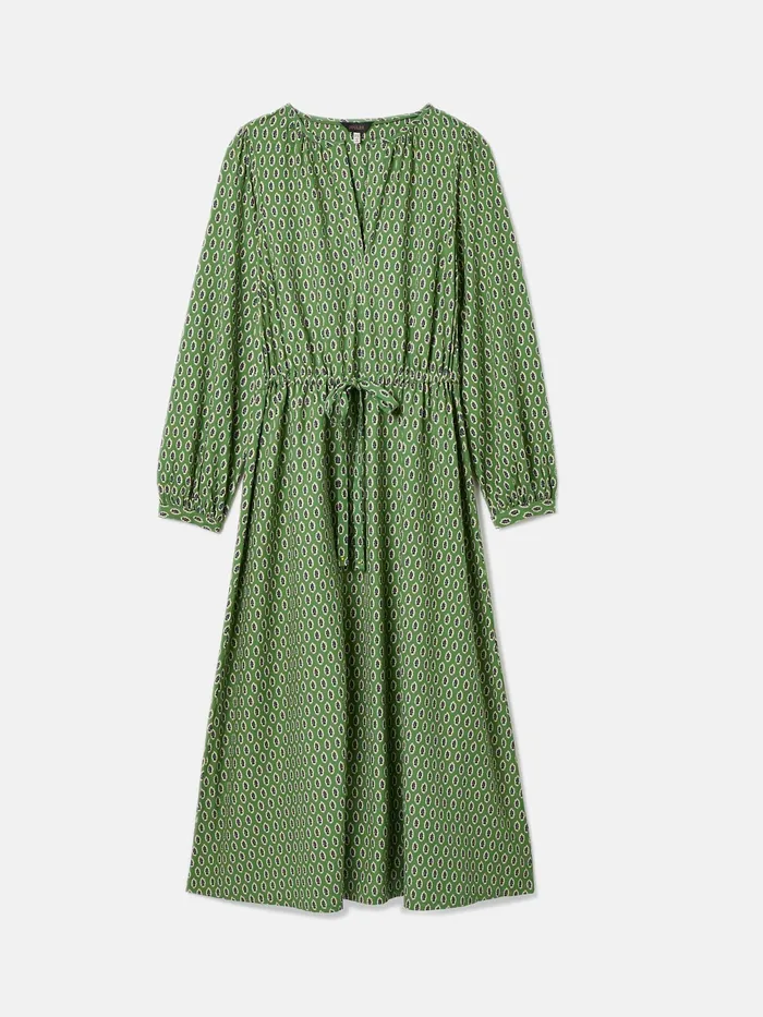 Joules Dresses Green Long Sleeve Belted Midi Dress 8211 Women
