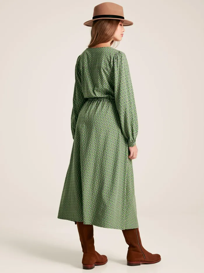 Joules Dresses Green Long Sleeve Belted Midi Dress 8211 Women