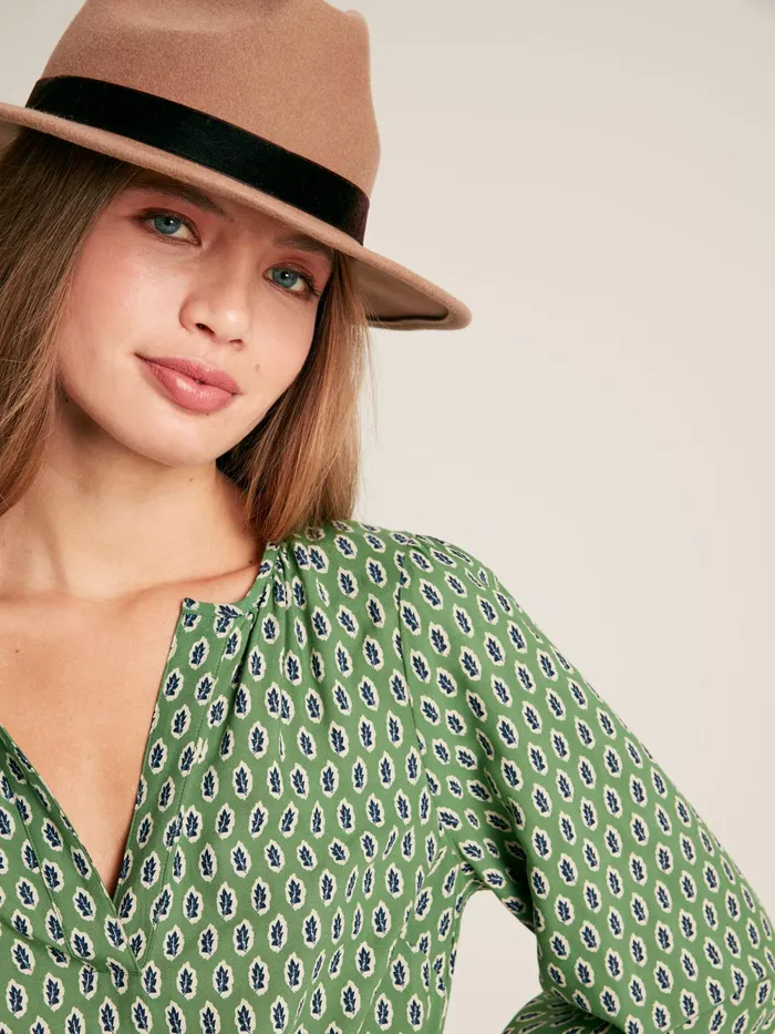 Joules Dresses Green Long Sleeve Belted Midi Dress 8211 Women