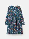 Joules Dresses Navy Blue Long Sleeve Jersey Dress With Pockets 8211 Girls
