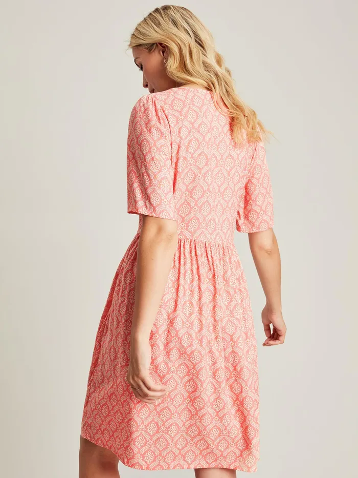 Joules Dresses Pink Square Neck Dress 8211 Women