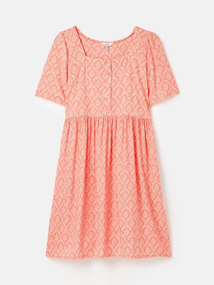 Joules Dresses Pink Square Neck Dress 8211 Women