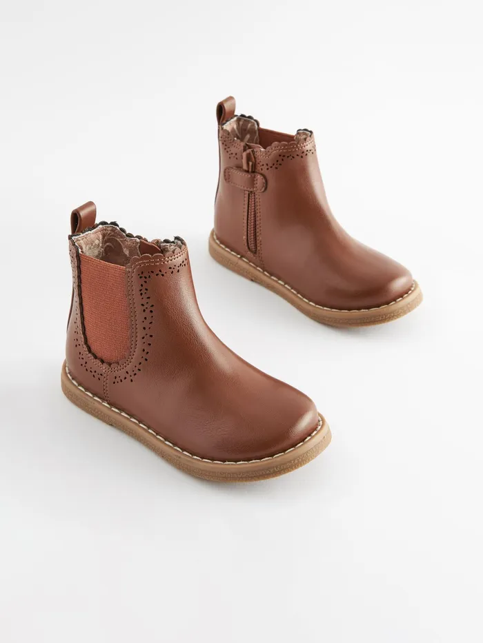 Joules Footwear Next Tan Brown CutOut Detail Chelsea Boots 8211 Girls