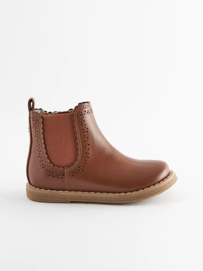 Joules Footwear Next Tan Brown CutOut Detail Chelsea Boots 8211 Girls