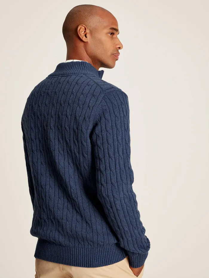 Joules Knitwear Blue Quarter Zip Jumper 8211 Men