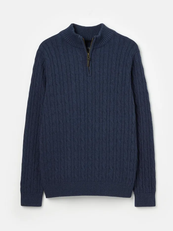 Joules Knitwear Blue Quarter Zip Jumper 8211 Men