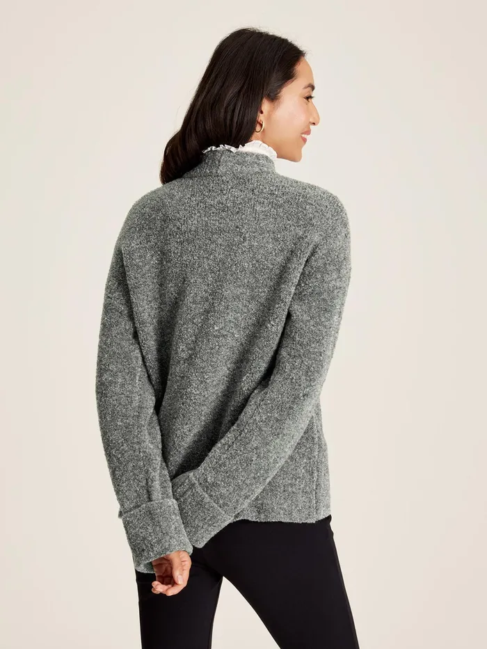 Joules Knitwear Grey High Neck Boucl Jumper 8211 Women