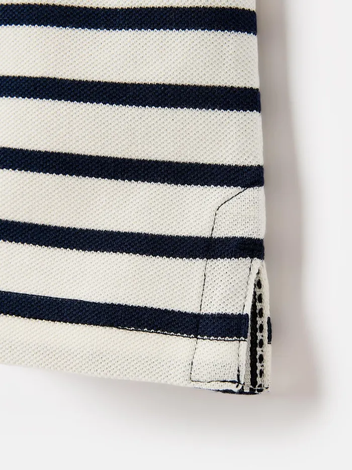 Joules Polo Shirts Navy Blue Striped Pique Cotton Polo Shirt 8211 Boys