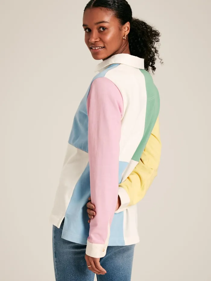 Joules Rugby Shirts Multi Colour Block Cotton Rugby Shirt 8211 Women