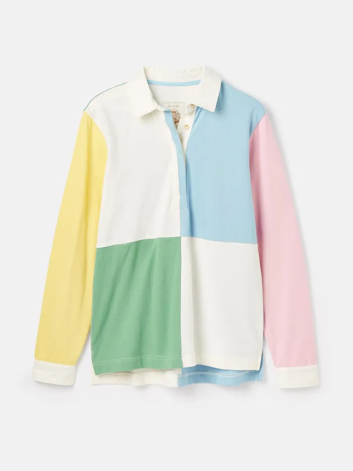 Joules Rugby Shirts Multi Colour Block Cotton Rugby Shirt 8211 Women