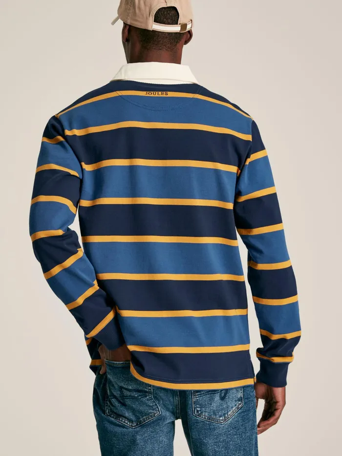 Joules Rugby Shirts NavyYellow Striped Rugby Shirt 8211 Men