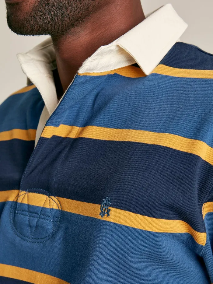 Joules Rugby Shirts NavyYellow Striped Rugby Shirt 8211 Men