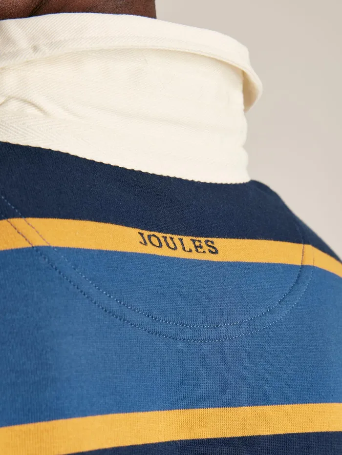 Joules Rugby Shirts NavyYellow Striped Rugby Shirt 8211 Men