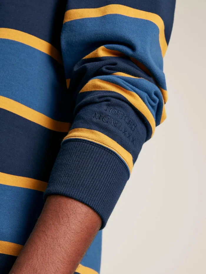 Joules Rugby Shirts NavyYellow Striped Rugby Shirt 8211 Men