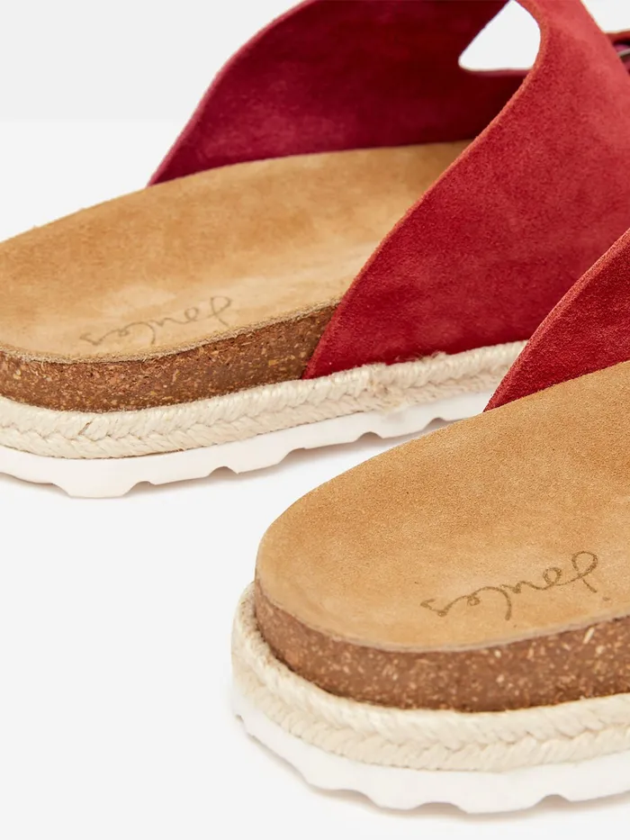 Joules Sandals Pink Suede Espadrille Buckle Sliders 8211 Women