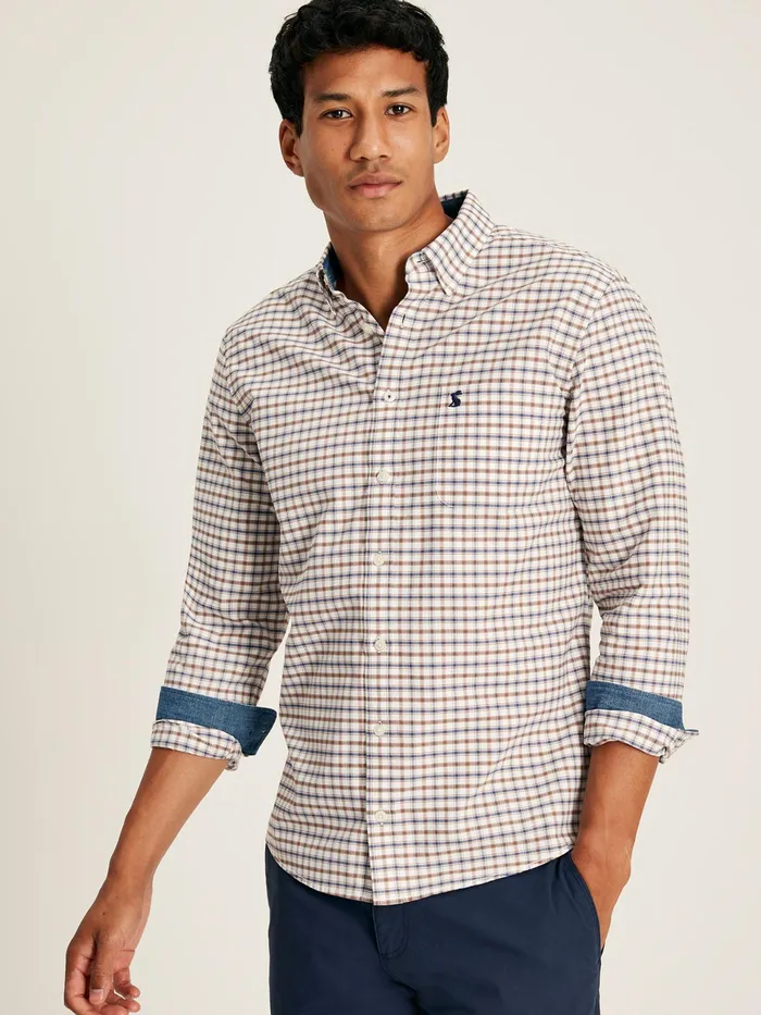 Joules Shirts BlueBrown Classic Fit Shirt 8211 Men