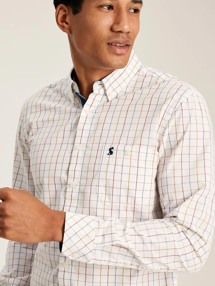 Joules Shirts White Gingham Cotton Poplin Shirt 8211 Men