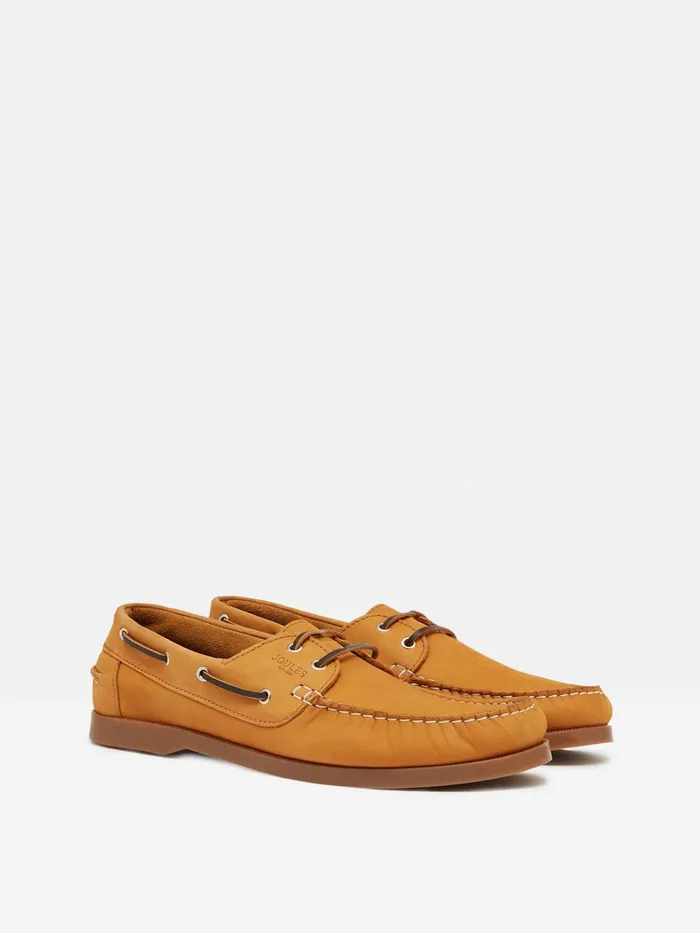 Joules Shoes Tan Brown Classic Leather Boat Shoes 8211 Men