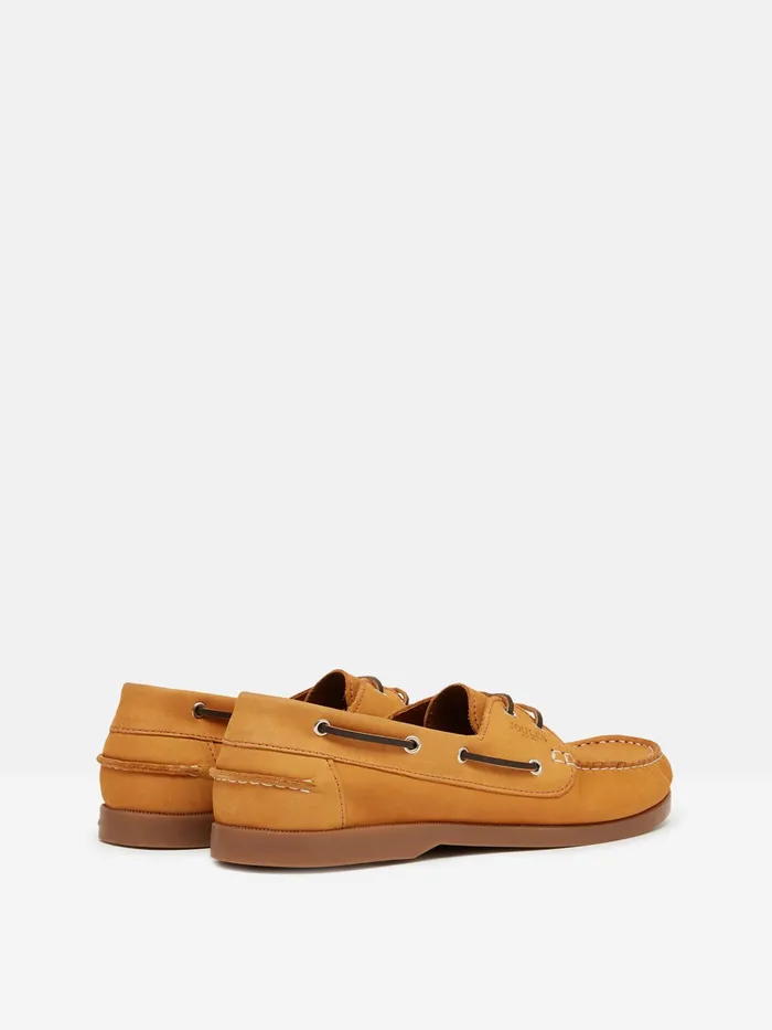 Joules Shoes Tan Brown Classic Leather Boat Shoes 8211 Men