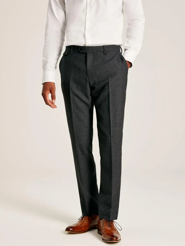 Joules Suits and Tailoring Charcoal Grey Textured Suit Trousers 8211 Men