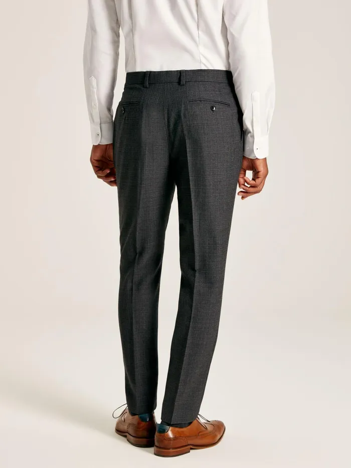 Joules Suits and Tailoring Charcoal Grey Textured Suit Trousers 8211 Men