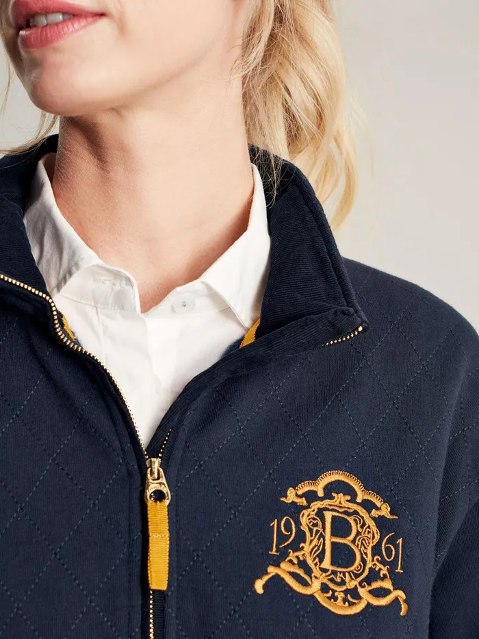 Joules Sweatshirts and Hoodies Blue Quarter Zip Quilted Sweatshirt 8211 Women