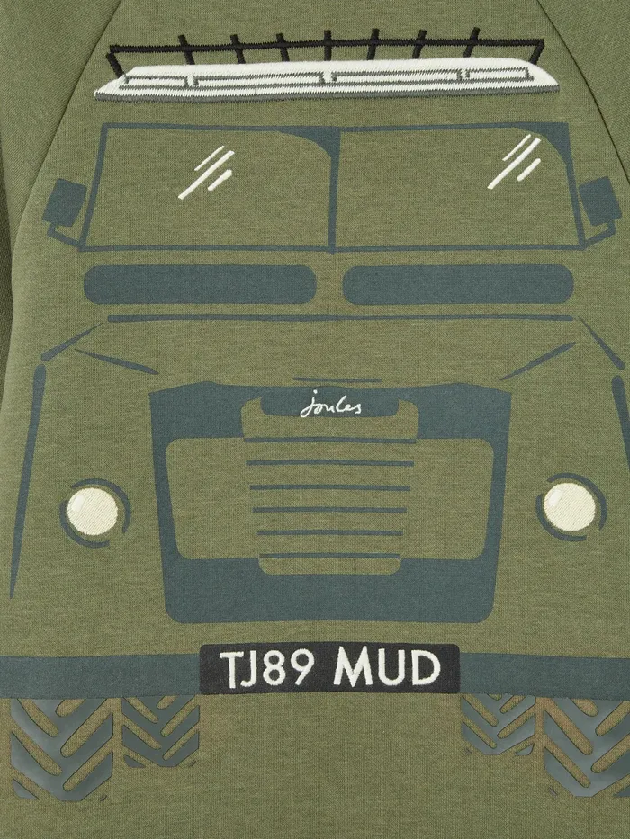 Joules Sweatshirts and Hoodies Green Embroidered Artwork Crew Neck Sweatshirt 8211 Boys