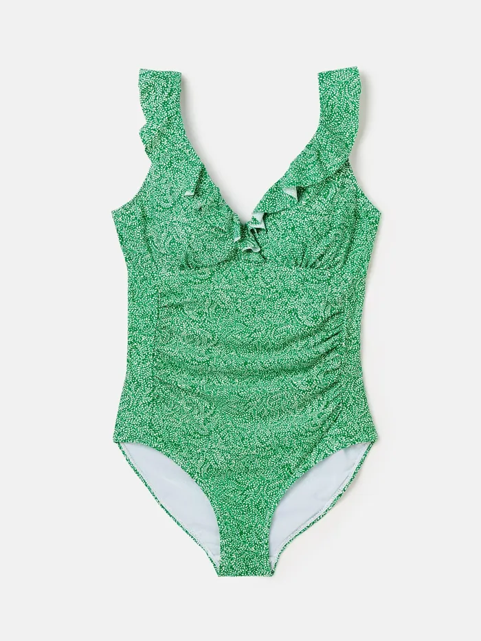 Joules Swimwear and Beachwear Green Frill Swimsuit 8211 Women